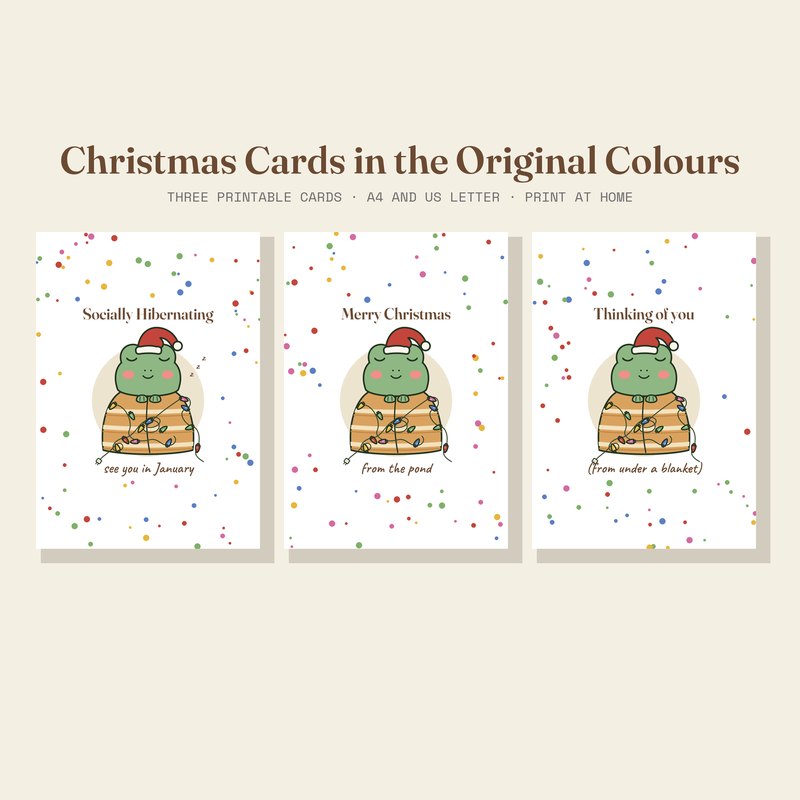 Christmas Cards: the three printed cards